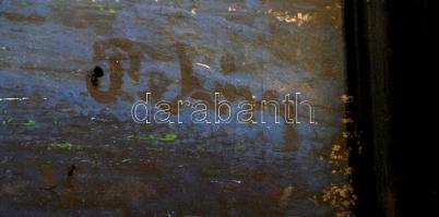 Pekáry jelzéssel: Figurák napsütésben. Tempera, karton, üvegezett keretben, 24×32 cm