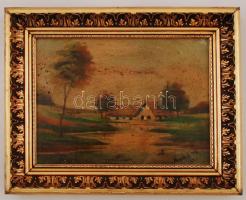 Neogrády jelzéssel: Tanya. Olaj, farost, keretben, 18×23 cm