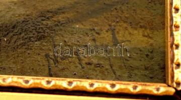 Neogrády jelzéssel: Tanya gémeskúttal. Olaj, farost, keretben, 18×23 cm