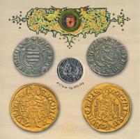 2008. 1Ft-100Ft 7klf db + Mátyás denár Ag fantáziaverete "Reneszánsz emlékév" dísztokos szettben T:PP