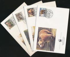 WWF: Medvék sor + 4 FDC WWF Bears set + 4 FDC