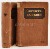 1916 Chemiker-Kalender. Ein Hilfsbuch für Chemiker, Physiker, Mineralogen, Industrielle, Pharmazeuten, Hüttenmanner usw. von dr. Rudolf Biedermann. I-II. kötet. pp.:444, 712