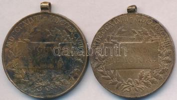 1898. "Jubileumi Emlékérem Fegyveres Erő Számára" Br kitüntetés mellszalag nélkül (2x) T:2...