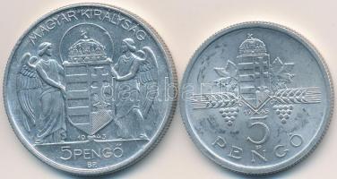 1943. 5P Al "Horthy Miklós születésének 75. évfordulója" + 1945. 5P Al "Parlament&quo...