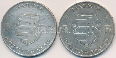 1947. 5Ft Ag "Kossuth" (2x) T:2-,3 karc
