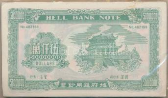 Kína DN Égetési pénz 150db 50.000.000 névértékben eredeti csomagolásban T:I
China ND Hell banknotes...