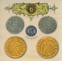 2008. 1Ft-100Ft 7klf db + Mátyás denár Ag fantáziaverete "Reneszánsz emlékév" dísztokos szettben T:PP