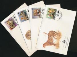 WWF: Gepárdok sor + 4 FDC WWF Cheetahs set + 4 FDC