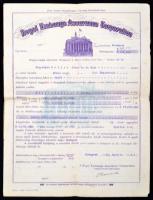 1924-26 Malombiztosító Rt.-nél és a Royal Exchange Assurance Corporation-nél kötött tűzbiztosítási kötvények.