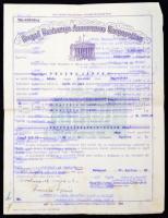 1924-26 Malombiztosító Rt.-nél és a Royal Exchange Assurance Corporation-nél kötött tűzbiztosítási k...
