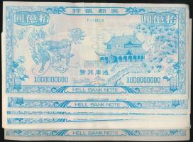 Kína nagyalakú égetési pénz 30db 1.000.000.000 névértékben T:I,I-
China large hell banknote 30x 1.0...