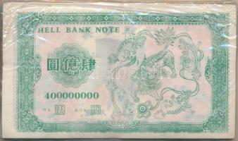 Kína DN Égetési pénz eredeti csomagolásban ~120db 400.000.000 névértékben T:I
China ND Hell banknot...