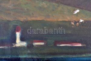 Erdei jelzéssel: Visegrád (1907), olaj, farost, 37x38cm