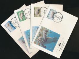 WWF: Lamantin sor + 4 FDC WWF Manatee set + 4 FDC