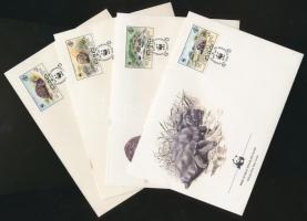 WWF: Óriásteknősök sor + 4 FDC WWF Fiant turtles set + 4 FDC