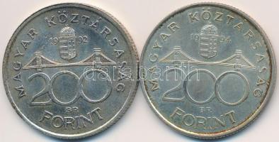 1992. 200Ft Ag "MNB" + 1994. 200Ft Ag "Deák" T:2,2-