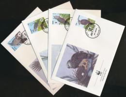 WWF Birds set + 4 FDC (gum disturbance) WWF: Madarak sor + 4 FDC (gumihiba)