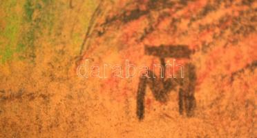 MT jelzéssel: Párocska, pasztell, papír, üvegezett keretben, 32×23 cm