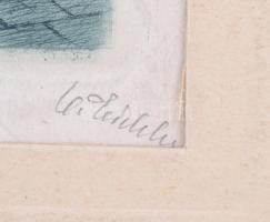 Olvashatatlan jelzéssel: Vienna "Minoritenkirche" felirattal,rézkarc,  paszpartuban, 22x16...