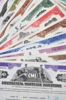 Amerikai Egyesült Államok 1968-1978. 10db klf részvény perforációval, bélyegzésekkel, lyukasztással érvénytelenítve T:I,I- USA 1968-1978. 10pcs of diff shares, with perforations, stamps, cancelled by holes C:UNC,AU