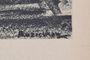 Ruzicskay György (1896-1993): Fények, algrafia, papír, jelzett az algrafián, 31×23,5 cm