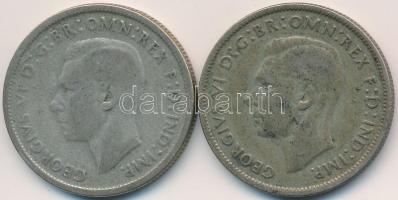Ausztrália 1947. 1Fl Ag "VI. György" (2x) T:3 Australia 1947. 1 Florin Ag "George VI" (2x) C:F