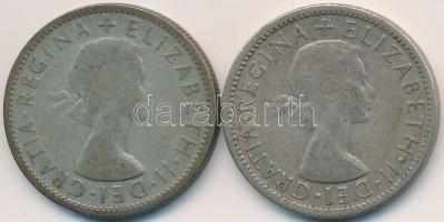Ausztrália 1953. 1Fl Ag "II. Erzsébet" (2x) T:3 Australia 1953. 1 Florin Ag "Elizabeth II" (2x) C:F
