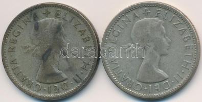 Ausztrália 1953. 1Fl Ag "II. Erzsébet" (2x) T:3 patina Australia 1953. 1 Florin Ag "Elizabeth II" (2x) C:F patina