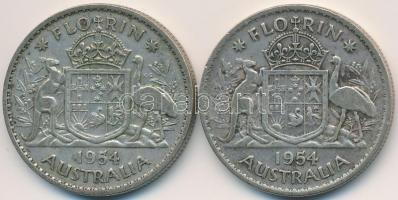 Ausztrália 1954. 1Fl Ag "II. Erzsébet" (2x) T:3
Australia 1954. 1 Florin Ag "Elizabe...