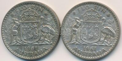 Ausztrália 1961. 1Fl Ag "II. Erzsébet" (2x) T:2-,3
Australia 1961. 1 Florin Ag "Eliz...