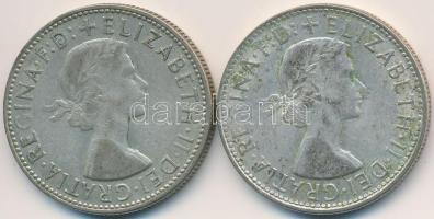 Ausztrália 1963. 1Fl Ag "II. Erzsébet" (2x) T:2-,3 patina Australia 1963. 1 Florin Ag "Elizabeth II" (2x) C:VF,F patina