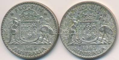 Ausztrália 1963. 1Fl Ag "II. Erzsébet" (2x) T:2-,3 patina
Australia 1963. 1 Florin Ag &qu...