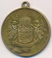 1896. "Milleniumi Emlék / Vogl Jenő Úri és Női Divat Kereskedése" Cu medál (27mm) T:2