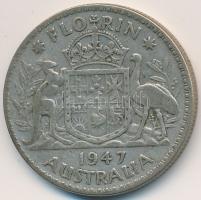 Ausztrália 1947. 1Fl Ag "VI. György" T:3 
Australia 1947. 1 Florin Ag "George VI&quo...