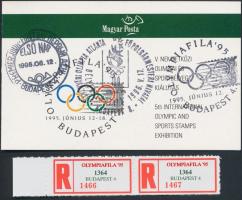 1995 Olimpiafila kisív + 2 feketenyomat az egyik sorszámmal + Bélyegfüzet emlékbélyegzésekkel + 2 db...