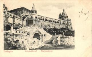Budapest I. Mátyás lépcső, kiadja Taussig Arthur (ázott / wet damage)