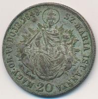 1848KB 20kr Ag "V. Ferdinánd" T:2- patina