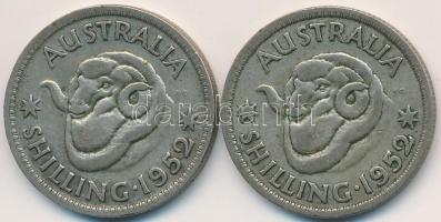 Ausztrália 1952. 1Sh Ag (2x) "VI. György" T:3
Australia 1952. 1 Shilling Ag (2x) "Ge...