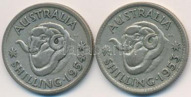 Ausztrália 1953-1954. 1Sh Ag (2x) "II. Erzsébet" T:3
Australia 1953-1954. 1 Shilling Ag (...