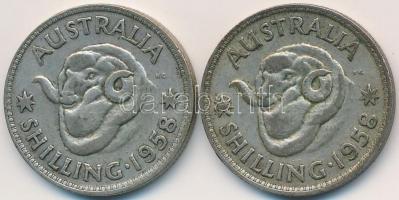 Ausztrália 1958. 1Sh Ag (2x) "II. Erzsébet" T:3 
Australia 1958. 1 Shilling Ag (2x) &quot...