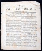 Der Oesterreichische Beobachter. 1831 febr. 1. 
Osztrák napilap. 6 p.