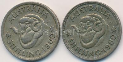 Ausztrália 1960. 1Sh Ag (2x) "II. Erzsébet" T:3 
Australia 1960. 1 Shilling Ag (2x) &quot...