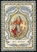 cca 1900 Aranyozott, dombornyomott szentkép, hibátlan, 7x5cm