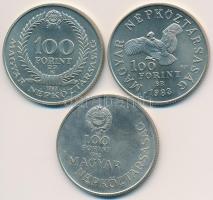 1983. 100Ft alpakka "Czóbel Béla" + 100Ft alpakka "Simon Bolivár" + 100Ft alpakk...