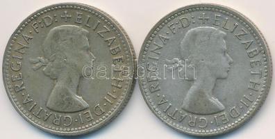 Ausztrália 1960. 1Sh Ag (2x) "II. Erzsébet" T:3  Australia 1960. 1 Shilling Ag (2x) "Elizabeth II" C:F