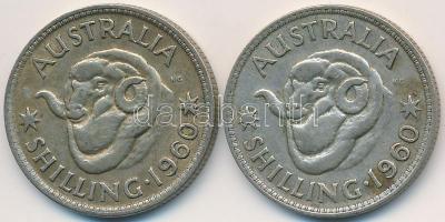 Ausztrália 1960. 1Sh Ag (2x) "II. Erzsébet" T:3 
Australia 1960. 1 Shilling Ag (2x) &quot...