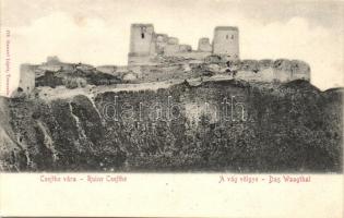 Csejte, Cachtice; a Vág völgye, várrom, kiadja Gansel Lipót / river valley, castle ruins