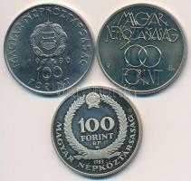 1980. 100Ft Ni "Szovjet-magyar közös űrrepülés" + 1985. 100Ft alpakka "Kulturális Fór...