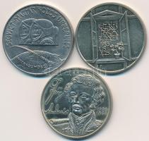 1980. 100Ft Ni "Szovjet-magyar közös űrrepülés" + 1985. 100Ft alpakka "Kulturális Fórum" + 1990. 100Ft alpakka "Fáy András" T:BU,2