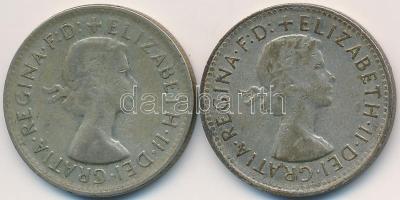 Ausztrália 1961. 1Sh Ag (2x) "II. Erzsébet" T:2-,3  Australia 1961. 1 Shilling Ag (2x) "Elizabeth II" C:VF,F